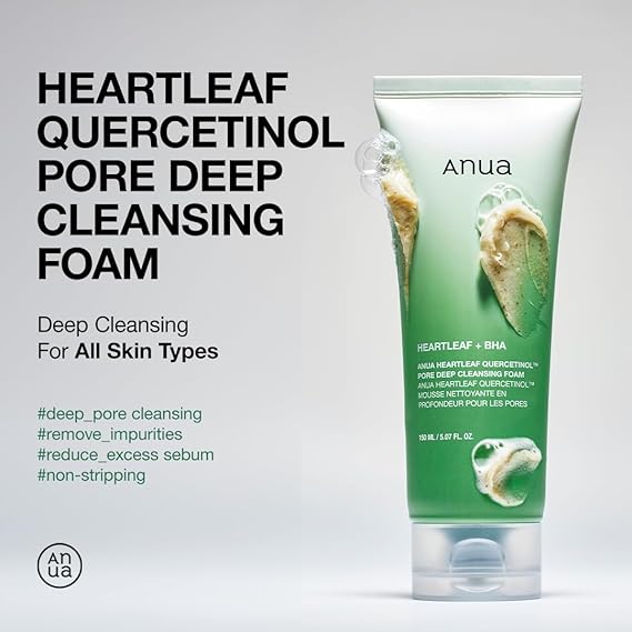 ANUA Heartleaf Quercetinol Pore Deep Cleansing Foam, 5.07 fl oz (150 ml)