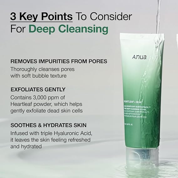 ANUA Heartleaf Quercetinol Pore Deep Cleansing Foam, 5.07 fl oz (150 ml)